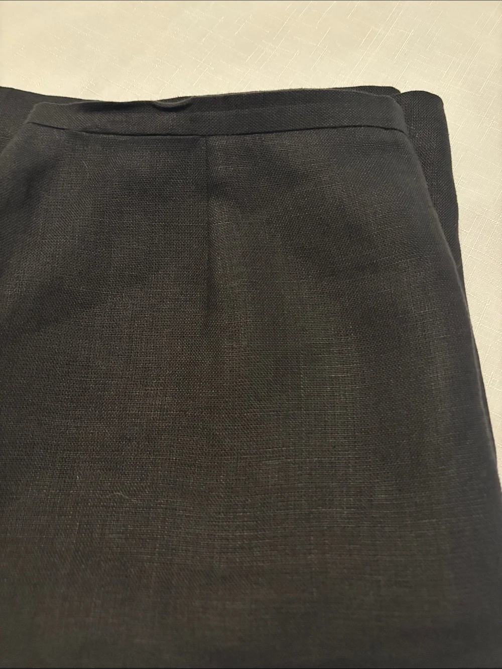 VTG Talbots Black Irish 100% Linen Pencil Skirt SZ 14 Fully lined 90s minimalist